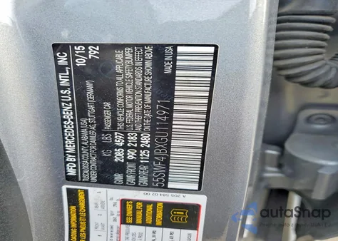 2016 Mercedes-Benz C 300 from USA, damaged, VIN 55SWF4JBXGU114971